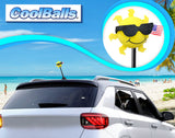 Coolballs Patriotic Cool Sunshine USA Flag Car Antenna Ball - Thick Fat Antenna Fit