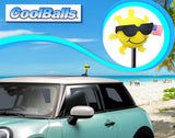 Coolballs Patriotic Cool Sunshine USA Flag Car Antenna Ball - Thick Fat Antenna Fit