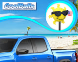 Coolballs Patriotic Cool Sunshine USA Flag Car Antenna Ball - Thick Fat Antenna Fit