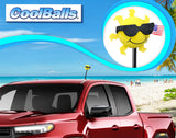 Coolballs Patriotic Cool Sunshine USA Flag Car Antenna Ball - Thick Fat Antenna Fit