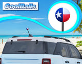 *New* Coolballs Texas Flag Car Antenna Topper - Thick Fat Antenna Fit