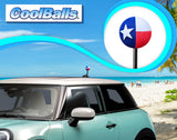 *New* Coolballs Texas Flag Car Antenna Topper - Thick Fat Antenna Fit