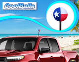 *New* Coolballs Texas Flag Car Antenna Topper - Thick Fat Antenna Fit