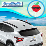 Coolballs Red Apple with Sunglasses Car Antenna Topper - Thin Antenna Fit