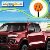 ..HappyBalls Happy Smiley Face Car Antenna Topper (Orange) (Fits Thick Antenna)