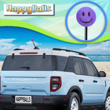 ..HappyBalls Happy Smiley Face Car Antenna Topper (Purple) (Fits Thick Style Antenna)