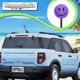 ..HappyBalls Happy Smiley Face Car Antenna Topper (Purple) (Fits Thick Style Antenna)
