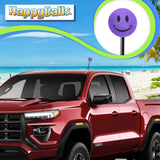 ..HappyBalls Happy Smiley Face Car Antenna Topper (Purple) (Fits Thick Style Antenna)