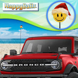 HappyBalls Winter Happy Santa Car Antenna Topper - Thin Antenna Fit