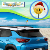 HappyBalls Winter Happy Santa Car Antenna Topper - Thin Antenna Fit