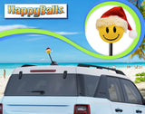 HappyBalls Winter Happy Santa Car Antenna Topper - Thick Fat Antenna Fit