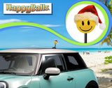 HappyBalls Winter Happy Santa Car Antenna Topper - Thick Fat Antenna Fit