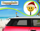 HappyBalls Winter Happy Santa Car Antenna Topper - Thick Fat Antenna Fit