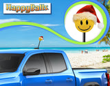 HappyBalls Winter Happy Santa Car Antenna Topper - Thick Fat Antenna Fit