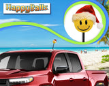 HappyBalls Winter Happy Santa Car Antenna Topper - Thick Fat Antenna Fit