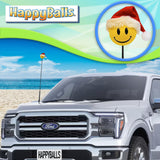 HappyBalls Winter Happy Santa Car Antenna Topper - Thin Antenna Fit