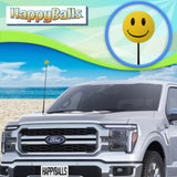 ...HappyBalls Happy Yellow Face Car Antenna Ball - Thin Antenna Fit