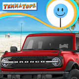 ..Tenna Tops Happy Smiley Face Car Antenna Ball (Blue) - Thin Antenna Fit