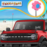 Tenna Tops Pink Daisy Blue Center Car Antenna Topper