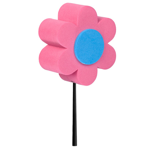 Tenna Tops Pink Daisy Blue Center Car Antenna Topper - Thin Antenna Fit