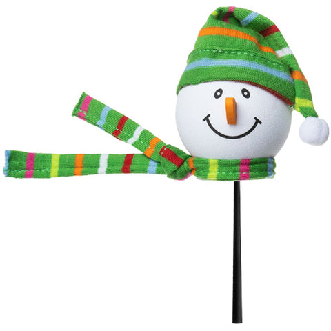 Tenna Tops Snowman Winter Hat & Scarf Car Antenna Topper (Green) - Thin Antenna Fit