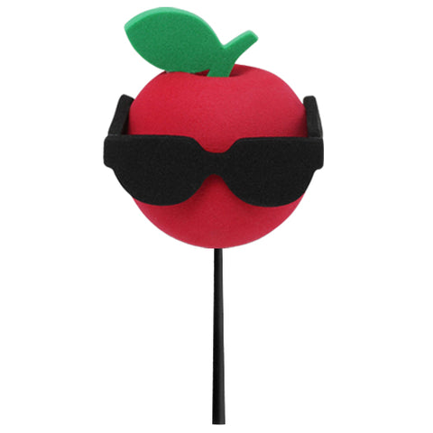 Coolballs Red Apple with Sunglasses Car Antenna Topper (Large Sunglasses Style) - Thin Antenna Fit