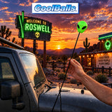 Coolballs Green Alien Car Antenna Topper - Thin Antenna Fit