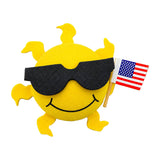 Coolballs Patriotic Cool Sunshine USA Flag Car Antenna Ball - Thin Antenna Fit