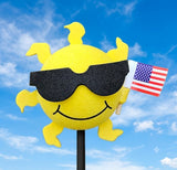 Coolballs Patriotic Cool Sunshine USA Flag Car Antenna Ball - Thin Antenna Fit