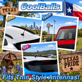 *New* Coolballs Texas Flag Car Antenna Topper - Thin Antenna Fit