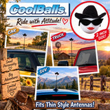 Coolballs Cowgirl Car Antenna Topper - Thin Antenna Fit
