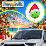 HappyBalls Christmas Grumpy Happy Green One Car Antenna Topper - Thin Antenna Fit