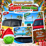 HappyBalls Christmas Grumpy Happy Green One Car Antenna Topper - Thin Antenna Fit