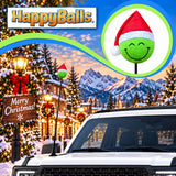 HappyBalls Christmas Grumpy Happy Green One Car Antenna Topper - Thin Antenna Fit