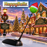HappyBalls Christmas Grumpy Happy Green One Car Antenna Topper - Thin Antenna Fit