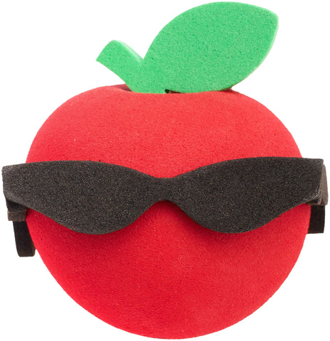 Coolballs Red Apple with Sunglasses Car Antenna Topper - Thin Antenna Fit