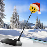 HappyBalls Winter Happy Santa Car Antenna Topper - Thin Antenna Fit