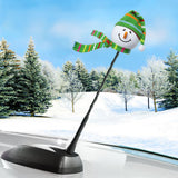 Tenna Tops Snowman Winter Hat & Scarf Car Antenna Topper (Green) - Thin Antenna Fit