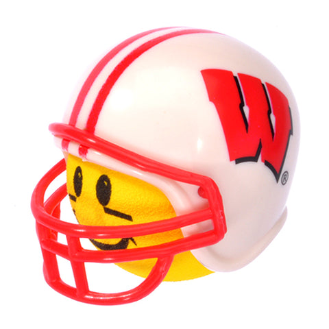 Wisconsin Badgers Helmet Car Antenna Topper / Auto Dashboard Accessory (College Football)(Yellow Face)