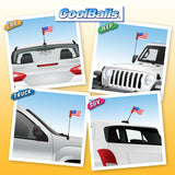 Coolballs American USA Wavy Waving Flag Car Antenna Topper / Auto Dashboard Accessory