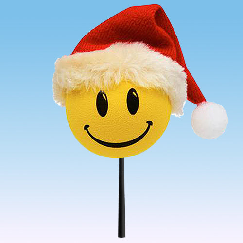 HappyBalls Winter Happy Santa Car Antenna Topper / Mirror Dangler / Dashboard Accessory