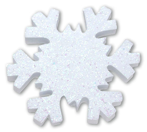 Tenna Tops Winter Snowflake w White Sparkles Antenna Topper / Desktop Bobble Buddy