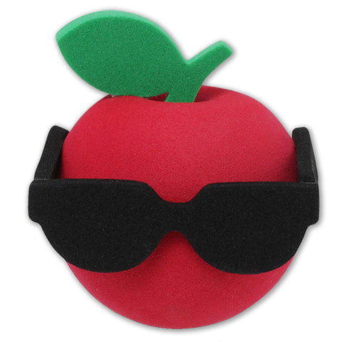 Coolballs Red Apple with Sunglasses Car Antenna Topper (Large Sunglasses Style) - Thin Antenna Fit