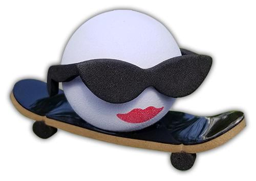 Coolballs "Cool Skate Chick" Skateboarder Car Antenna Topper / Mirror Dangler / Auto Dashboard Accessory
