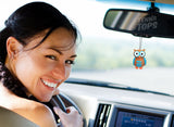 Tenna Tops Blue Owl Car Antenna Topper / Auto Mirror Dangler / Cute Dashboard Accessory