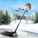 Tenna Tops Snowman Winter Hat & Scarf Car Antenna Topper / Mirror Dangler / Cute Dashboard Accessory (Grey)