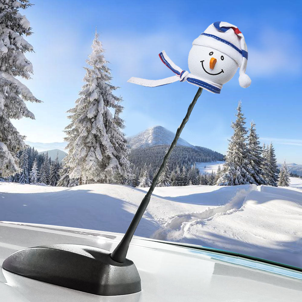 Tenna Tops Snowman Winter Hat & Scarf Car Antenna Topper (Red, White, Blue)